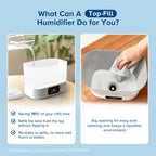 CloudMist Smart Humidifier - 6L large capacity, 35dB mute design