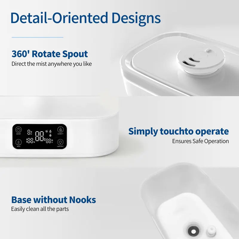 CloudMist Smart Humidifier - all night comfort, 25 hours runtime